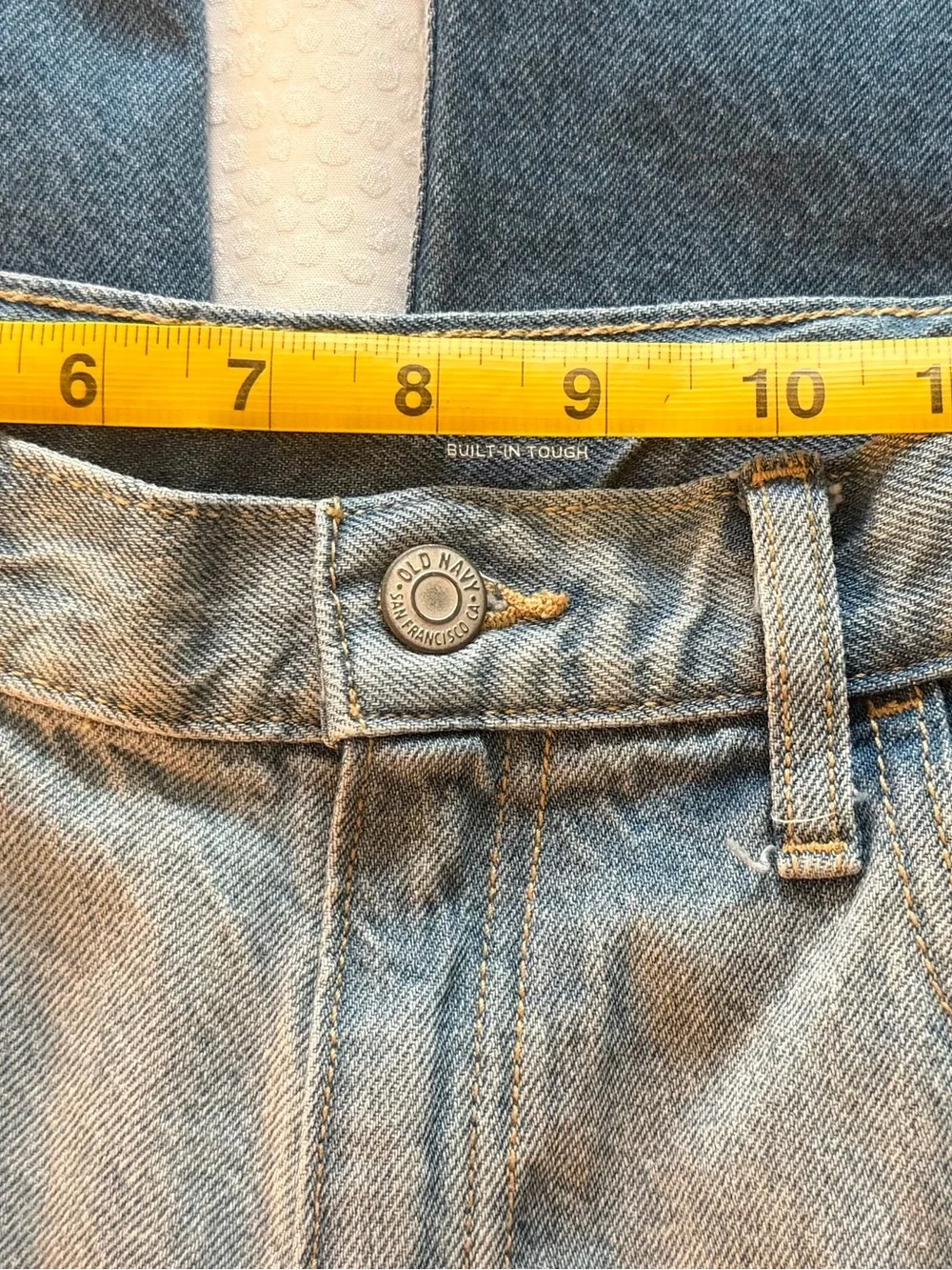 Old Navy Two-Tone Wide Leg Jeans in Light Blue and Dark Blue